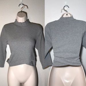 STUSSY Dark grey crop top Large